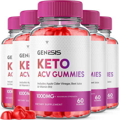 Genesis Keto ACV Gummies - Apple Cider Vinegar, Beet Juice, and Vitamin B12